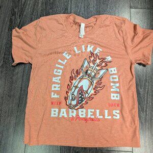 Barbells And Ponytails Crop "Like A Bomb" Short sleeve T-Shirt Sz XS
